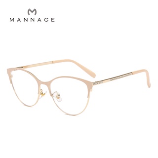 Gafas de marco de aleación de Metal ojo de gato gafas ópticas clásicas gafas transparentes transparentes lentes de mujer hombres gafas (3)