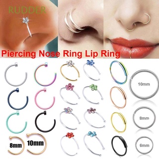 RUDDER Women Men Body Piercing Stainless Steel Fashion Accessories Nose ring Trendy Cartilage Helix Ear Hoop Tragus Lip Ring Jewelry