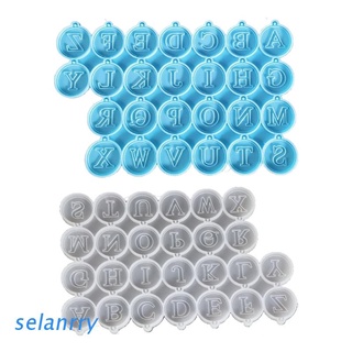 Selan letra pendientes de resina epoxi molde DIY alfabeto pulsera colgantes molde de silicona