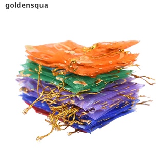 [goldensqua] 100 piezas organza joyería caramelo bolsa de regalo bolsas de boda fiesta de navidad favores decoración [goldensqua]