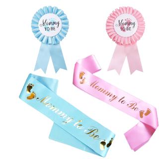 'Mummy To Be' bebé niña niño ducha fajas personalizadas fiesta fajas recién nacido cinta e insignias azul rosa