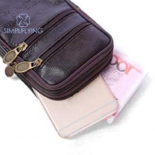 Multi-función de los hombres de la cintura Bum Bag de cuero de la PU impermeable Casual cartera monedero bolsillo pequeño teléfono bolsa (7)