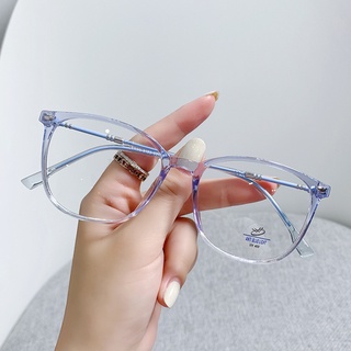 2021Nuevo anti-luz azul gafas de moda estilo coreano Instafamous marco grande para adelgazar la cara gafas lisas con opción de gafas miopía