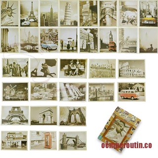 estaño 32pcs postal de viaje vintage paisaje edificio foto foto póster tarjetas postales