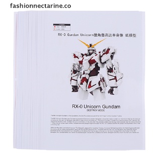 [nectarine] Modelo De Papel 3D Gundam RX-0 Unicornio Busto De Proporción Positiva DIY Papercraft Juguetes :