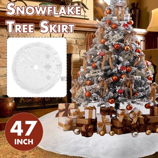 47 pulgadas copo de nieve árbol de navidad falda de felpa alfombra piso de navidad fiesta decoración adorno
