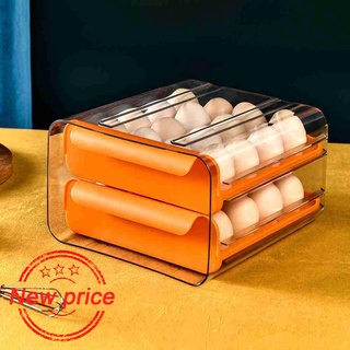 Kitchen Egg Storage Stacking Drawer Type 32 Double-Layer Pet Fresh-Keeping Tray Egg Box T0G0