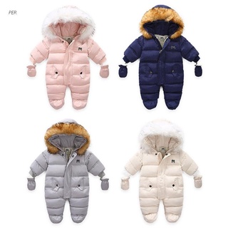por bebé recién nacido ropa de invierno toddle mono con capucha interior de lana niña niño ropa de otoño monos niños ropa de abrigo