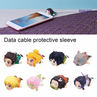 múltiples estilos usb cable manga de dibujos animados pvc demon slayer cable de carga de datos funda protectora para protección