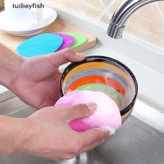 tuilieyfish cepillo de limpieza de cocina de silicona para lavar platos frutas vegetales cepillos de limpieza co (4)