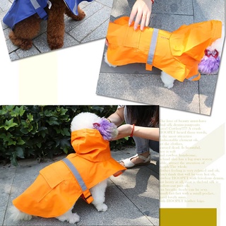 impermeable para perro ajustable para mascotas, impermeable, con capucha con tira reflectante segura