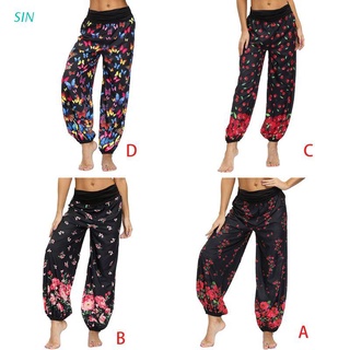 Pantalones De Yoga sin mangas/Cintura Elástica/Hippie/Boho Floral/mariposa Harem