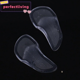 [perfectliving]corrector de pies planos para zapatos de silicona ortopédica plantilla arco soporte almohadilla
