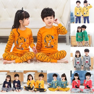 Los niños de algodón pijama conjunto de manga larga de dibujos animados lindo niños ropa interior Online