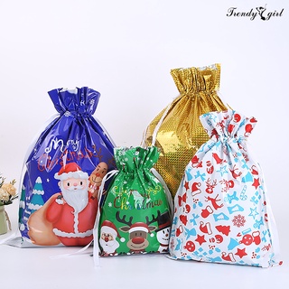 [tdgl xmas] bolsa de regalo de moda multiusos coroful regalos con cordón bolsas para navidad