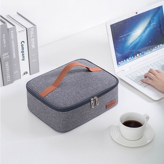 One aislado caja de almuerzo bolsa con asa doble cremallera portátil Mini enfriador cuadrado estilo plano térmico comida portador (5)
