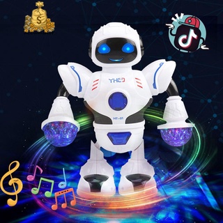 ACCUMULER Interesante LED Música Juguete Niños Niñas Espacio Robot Modelo Bailando Caminar Creativo Deslumbrante Regalo Educativo Brazo Swing Figura Eléctrica
