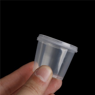 th2co 100Pcs Pequeño Plástico Desechable Salsa Tazas De Almacenamiento De Alimentos Transparente Caja Y Tapa Martijn