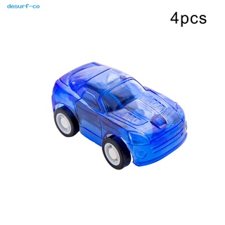 DE 4Pcs Mini Pull Back Transparent Car Vehicle Model Preschool Learning Kids Toy