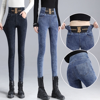 2021 nueva moda alta cintura alta cintura elástica jeans mujer 2021 nueva primavera alta estiramiento slim Leggings@ SYZ