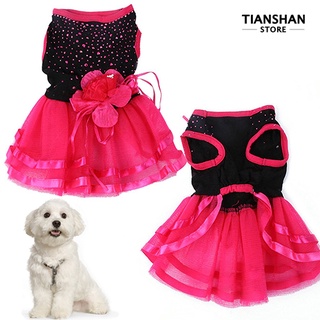tianshan mascota perro rosa flor gasa tutú vestido falda cachorro gato princesa ropa ropa