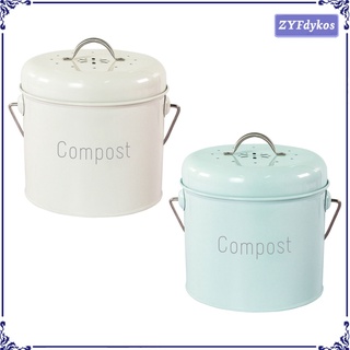 3l recipiente de compost interior con tapa de compostador de cocina a prueba de óxido fácil de limpiar