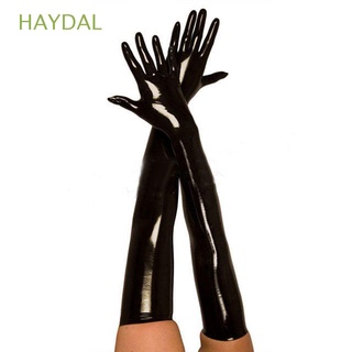 HAYDAL Club Long Latex Gloves Clubwear Adult y Catsuit Leather Costumes Black Hip-pop Cosplay Fetish/Multicolor