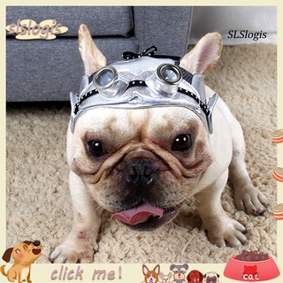 Sg_dog cachorro Retro piloto negro gorra con agujeros de oreja ajustable sombrero mascota fiesta suministros