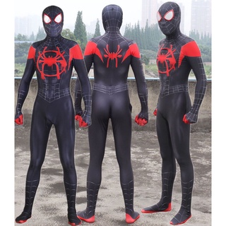 into disfraz spider-verse morales para the niños spider-man traje cosplay adultos miles
