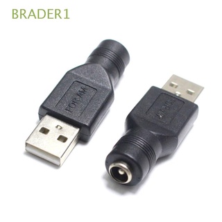 BRADER1 5V Connectors Plugs Converter Laptop Adapter 5.5x2.1mm Copper Jack USB 2.0 Power DC To USB Male/Female