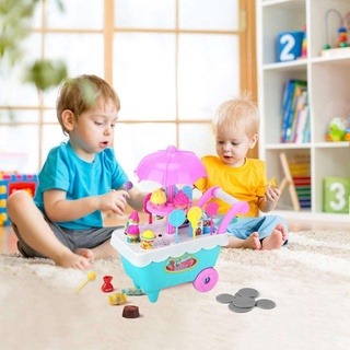 1 juego de helado de juguete carrito de juego conjunto de niños pretender juguetes educativos helado carro carro gran regalo para niñas y niños