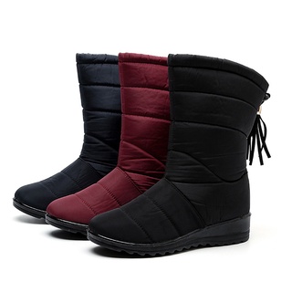 botas de tubo alto para mujer/botas de nieve cálidas/zapatos perezosos/talla grande/zapatos impermeables martin/zapatos casuales para mujer