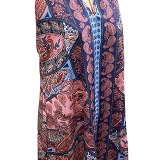 kailei retro patrón impresión vestido de playa sin respaldo bohemia halter profundo v-cuello sin mangas maxi vestido vestido vestido (8)
