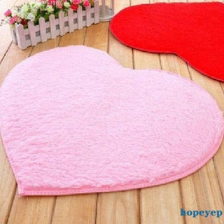 Hopeyep - alfombra esponjosa con forma de corazón, antideslizante, absorbente de agua, piel de oveja Artificial