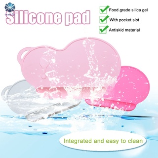 Mantel individual de silicona antideslizante para atrapar alimentos, bandeja suave, microondas, lavavajillas, seguro para vajilla de niños