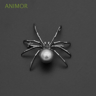 animor 1pc moda negro araña broche moda exagerado accesorios pin creativo adornos joyería insignia aleación vintage elegante