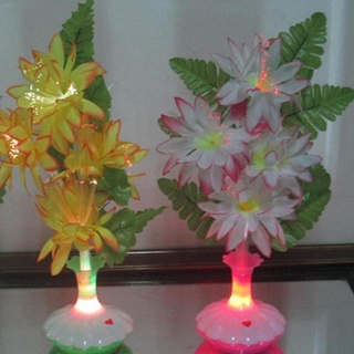 MARCOM Party Night Light Home Decoration Lamp Artificial Flower Valentines Day Wedding with Vase LED Home Sunflowers Optical Fiber (8)