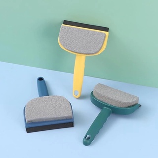 [fast] Cepillo de limpieza 2 en 1 de silicona con cuchilla limpiadora de ventanas cepillo de limpieza herramienta de goma para cocina, vidrio, ducha, ducha
