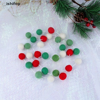 ishifoy decoración de navidad árbol de navidad adornos guirnalda pompones bunting multicolor co