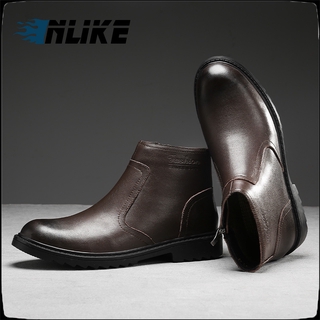 Botas de cuero de lujo de los hombres zapatos de alta Tops transpirable buena calidad moda