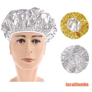 [lucai]gorra de ducha desechable de papel de aluminio impermeable campanas de baño aceite para hornear cabello