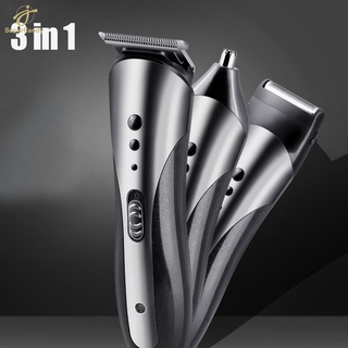 3 en 1 eléctrico barba afeitadora para hombres Clipper conjunto nariz afeitadora de pelo Trimmer (3)