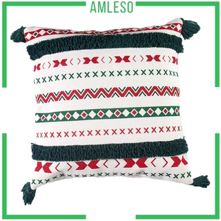 [AMLESO] Funda de almohada hecha a mano con borla de navidad funda de almohada