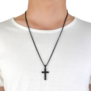 [sh] collar de cadena de acero inoxidable con colgante de cruz para hombres y mujeres joyería religiosa regalo