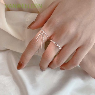 vanweelden regalos borlas cadena anillos fiesta joyería mujeres anillos mujeres moda coreano plata color índice dedo anillo de las señoras accesorios/multicolor
