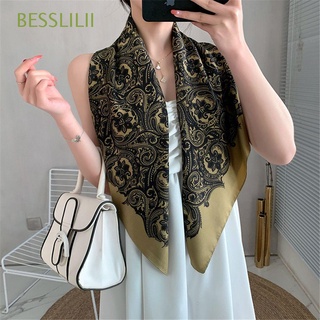 BESSLILII Soft Square Scarf Twill Shawl Silk Scarf Gift Female Girl Fashion Long Decoration Accessories/Multicolor