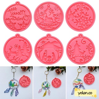 YOLAN Xmas ball Keychain Molds Candy Chocolate Silicone Moulds Christmas Ball Mold Pendant Cake Tools Resin Crafts Clay Mold Jewelry Making Tool