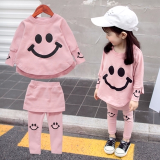 Anak perempuan pakaian 2 piezas ropa de niña de manga larga suéter traje, estilo extranjero ropa de niños, 1-5 años de edad bebé deportes conjunto de dos piezas