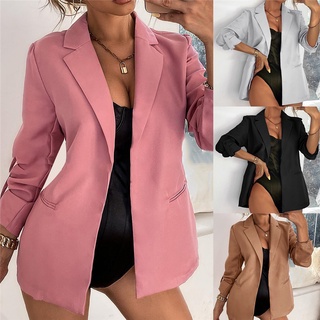 chaqueta de manga larga con capucha de manga larga de color sólido para mujer/moda casual/delgada/abrigo de moda