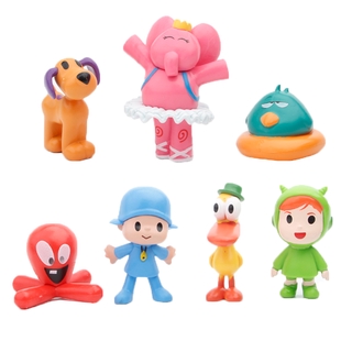7 unids/set de dibujos animados Pocoyo Zinkia juguete figura de acción miniaturas pastel Topper niño regalo (1)